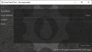 Email Send Tool screenshot: message composer interface